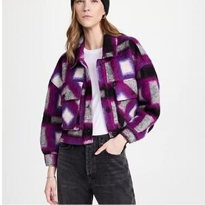 Blank nyc luck finder plaid cropped shacket